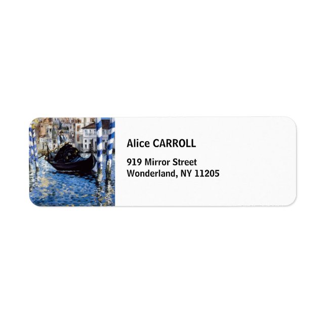 Étiquette Edouard Manet - Grand Canal, Venise (Devant)