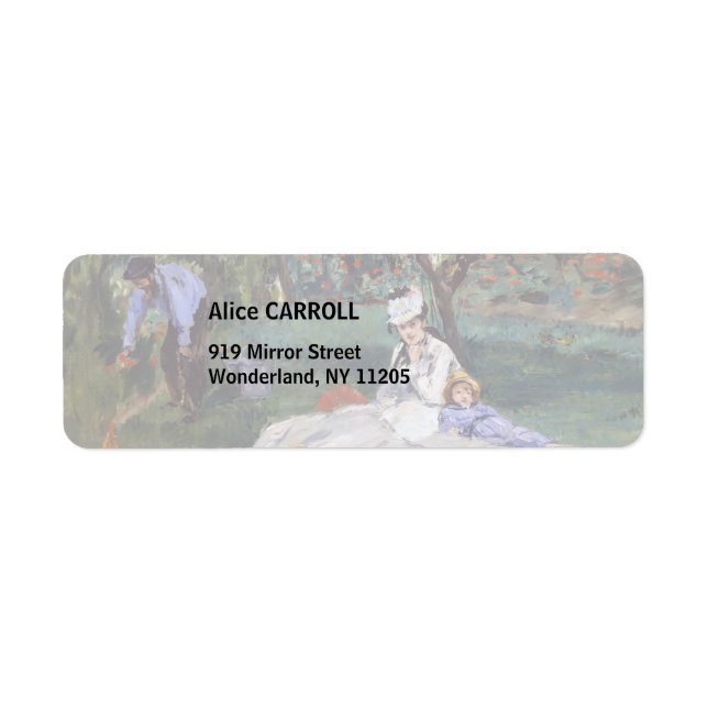 Étiquette Edouard Manet - La famille Monet dans son jardin (Devant)