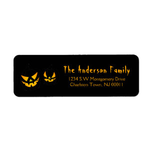 Étiquette Éffrayant Halloween Jack-O-Lantern Citrouille