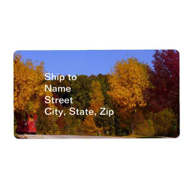 Étiquette Egg Harbour, WI automne saison avec chariot (Devant)