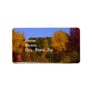 Étiquette Egg Harbour, WI automne saison avec chariot