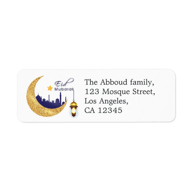 Étiquette Eid Moubarak (Devant)