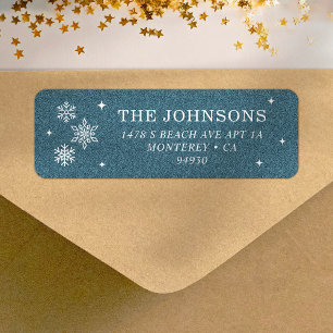 Étiquette Eis Parties scintillant Snowflakes Adresse de reto