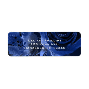 Étiquette Élégance hivernale fleur rose bleue moderne mariag