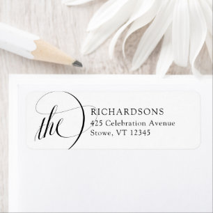 Étiquette Élégance italienne classique Noir et blanc