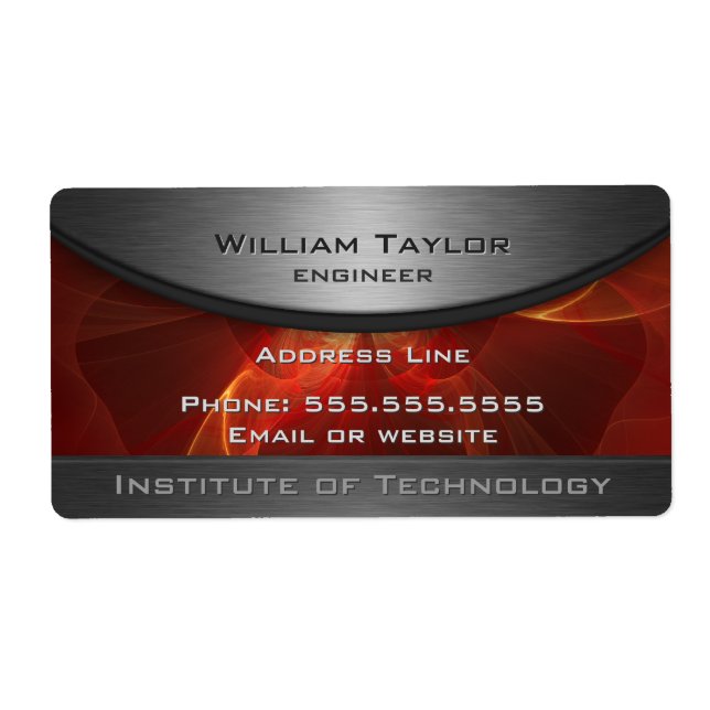 Étiquette Élégance métallique rouge (Devant)