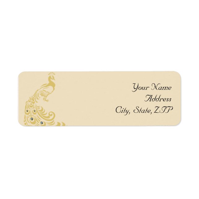 Étiquette Elégance Peacock Art Déco (Devant)