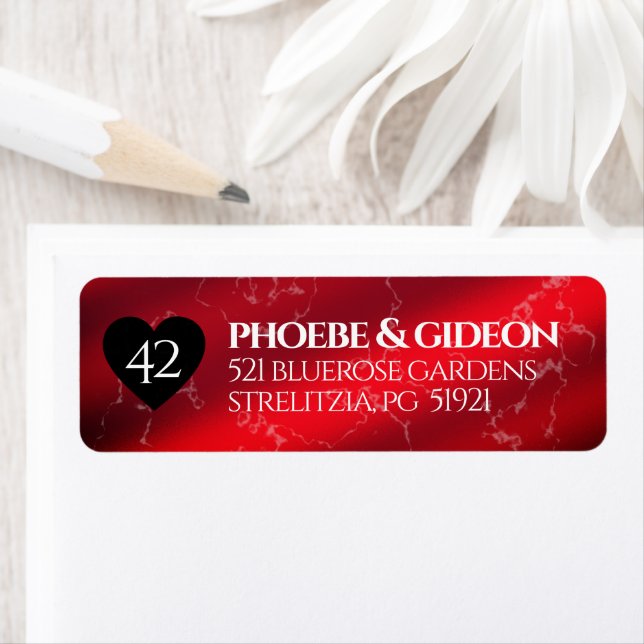 Étiquette Élégant 42e anniversaire du Mariage Jasper (En situation)