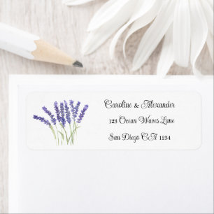 Étiquette Élégant aquarelle lavande herbes floral mariage L