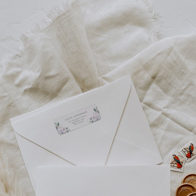 Étiquette Elégant Aquarelle Orchidées Adresse de retour (Créateur téléchargé)