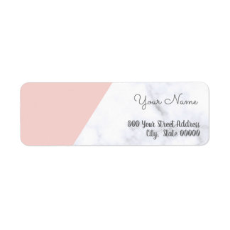 Étiquette Élégant baby shower en marbre blanc et rose vif