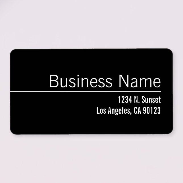 Étiquette Élégant Black & White Business Return Adresse (Créateur téléchargé)