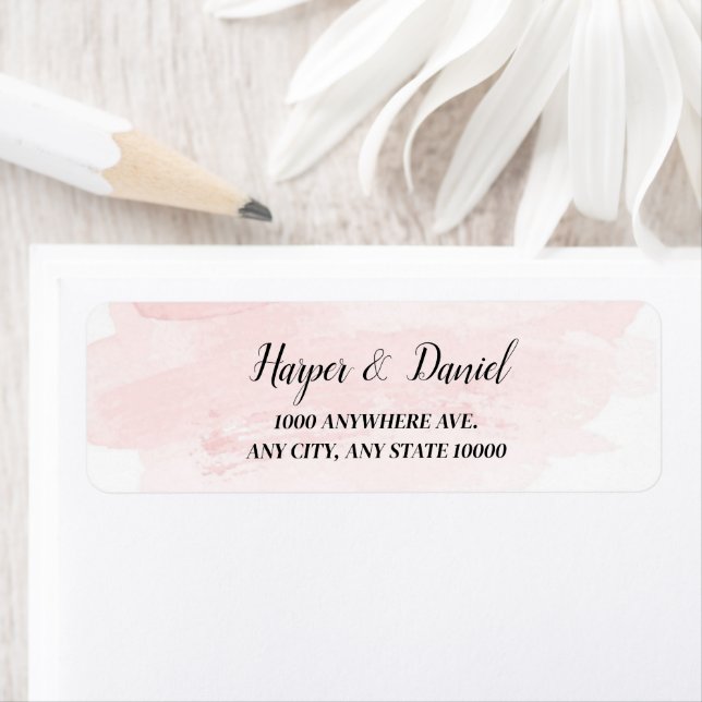 Étiquette Élégant Bleu Aquarelle Adresse de retour (En situation)