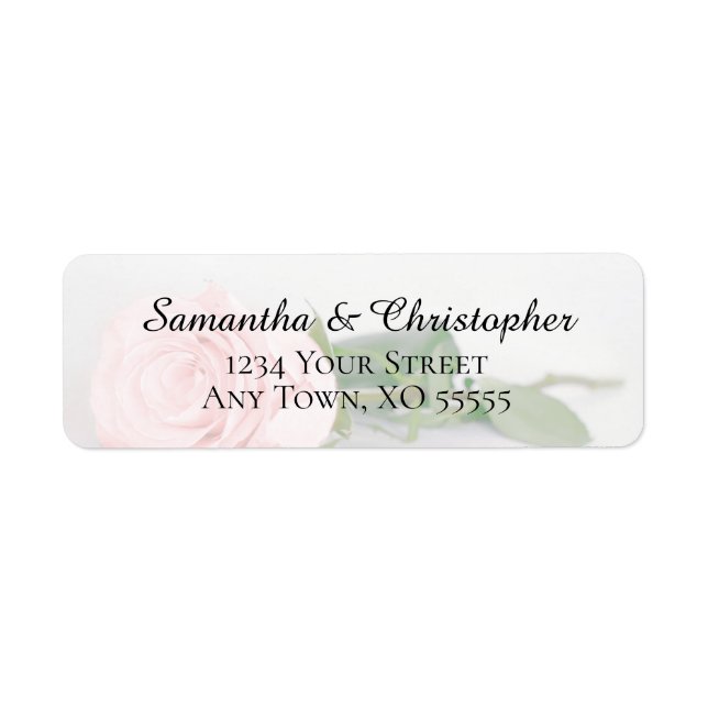 Étiquette Elegant Blush Rose Mariage Adresse de retour (Devant)