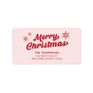 Étiquette Elegant Boho Pink Holiday Adresse de retour Label