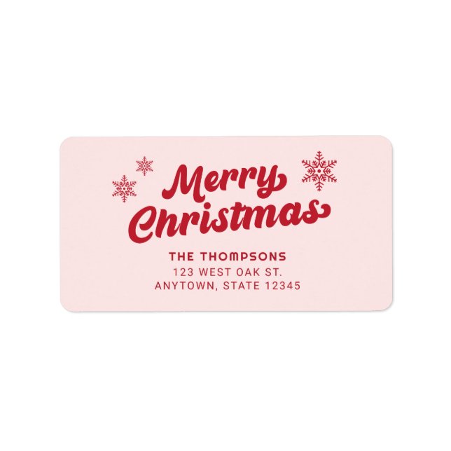 Étiquette Elegant Boho Pink Holiday Adresse de retour Label (Devant)