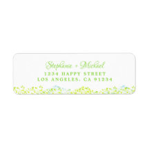 Élégant Botanique Vert verdure feuilles