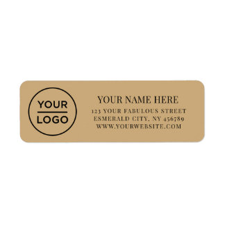 Étiquette Elegant Business Logo Return Address