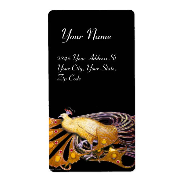 ÉTIQUETTE ÉLÉGANT CACHET EN JAUNE ET NOIR (Devant)