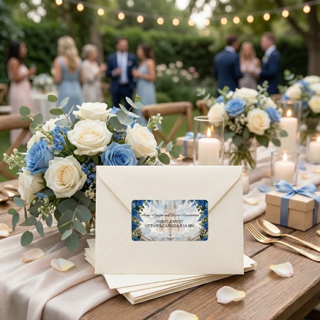 Étiquette Elegant Chateau & Formal Royal Floral Address (Créateur téléchargé)
