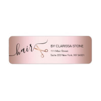 Elégant ciseaux d'or rose moderne coiffeur