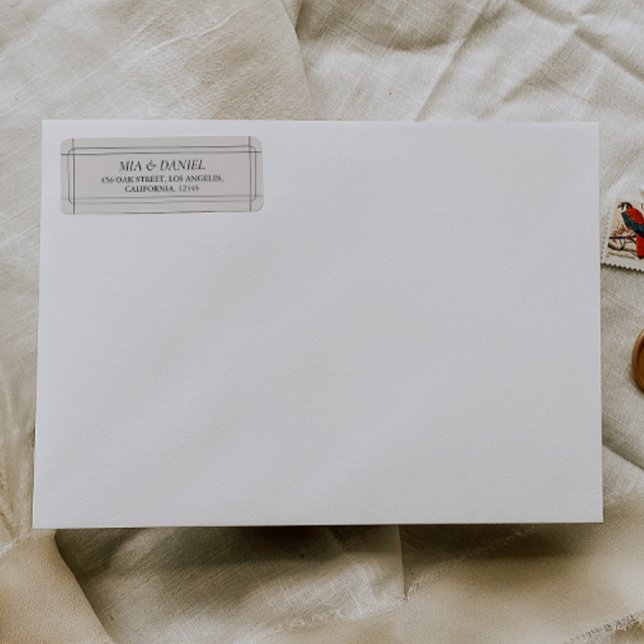 Étiquette Élégant Classic Clair Grey Adresse de retour (Créateur téléchargé)