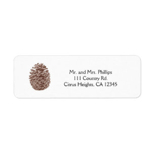 Étiquette Élégant Cône de Pin Rustique Simple Mariage Champê
