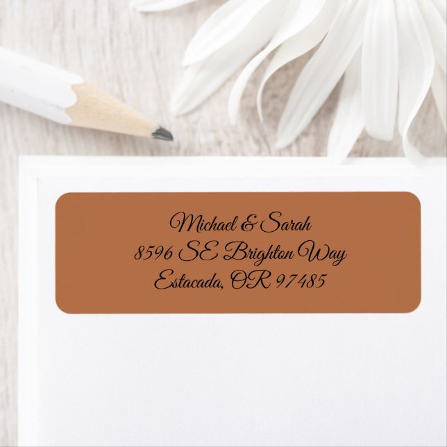 Étiquette Elegant Copper Glow Return Address (En situation)