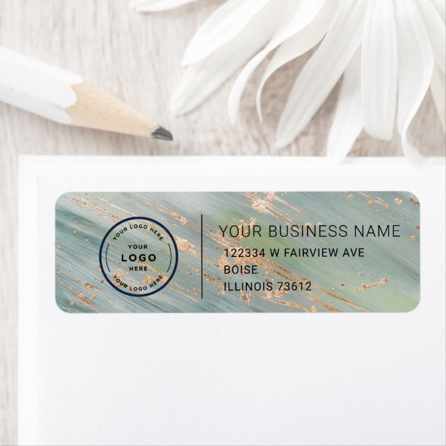 Étiquette Elegant Custom Business Return Address Label (En situation)