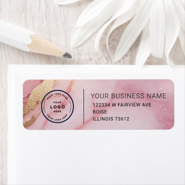 Étiquette Elegant Custom Business Return Address Label (En situation)