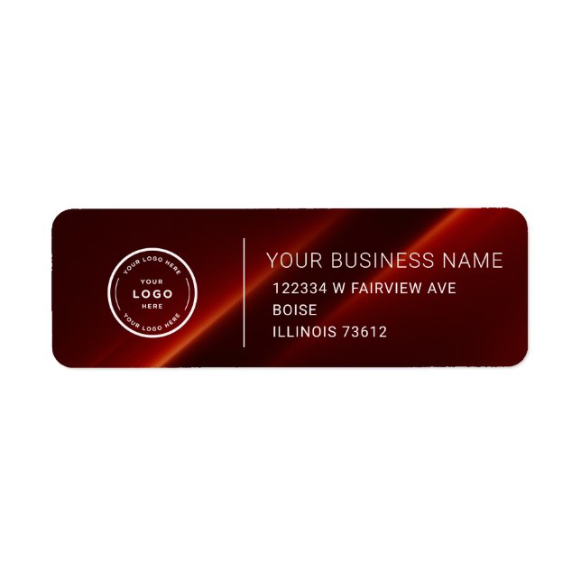 Étiquette Elegant Custom Business Return Address Label. (Devant)