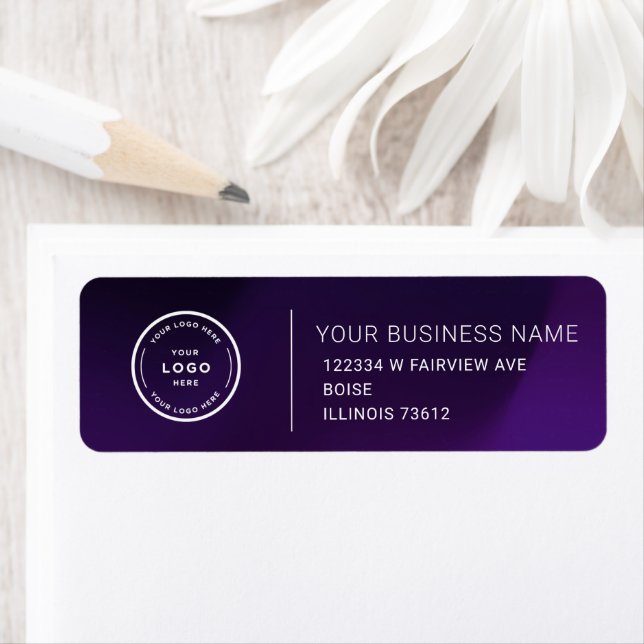 Étiquette Elegant Custom Business Return Address Label (En situation)