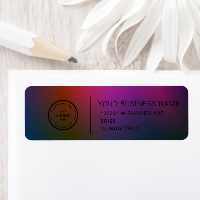 Étiquette Elegant Custom Business Return Address Label (En situation)