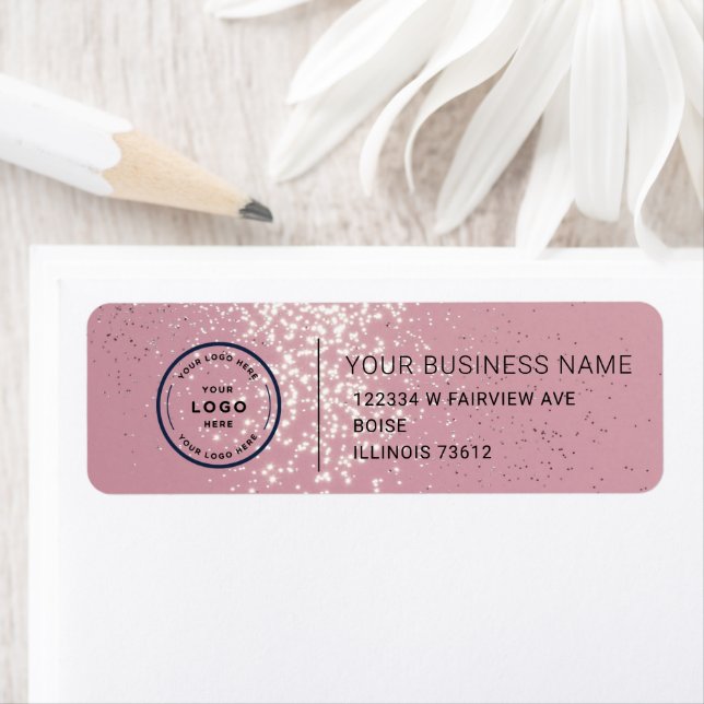 Étiquette Elegant Custom Business Return Address Label (En situation)