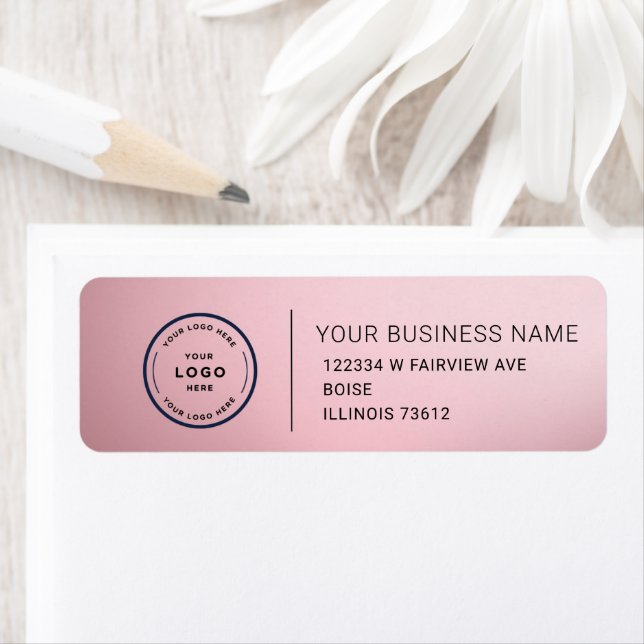 Étiquette Elegant Custom Business Return Address Label (En situation)