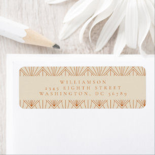 Étiquette Elegant Déco Burnt Orange Mariage Adresse de retou