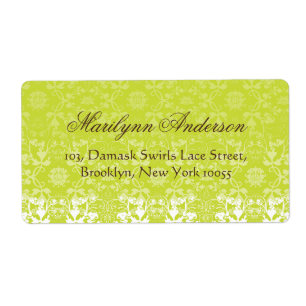 Étiquette Elégant Dentelle Damas Floral Vintage Adresse de m