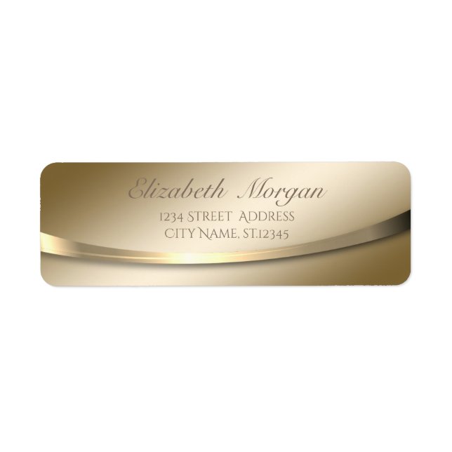 Étiquette Élégant Design Moderne Sophistiqué, Or (Devant)