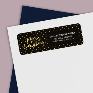 Étiquette Elégant Dots Faux Gold Merry Tout Adresse
