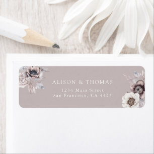 Étiquette Elegant Dusty Mauve Mariage Adresse de retour Labe
