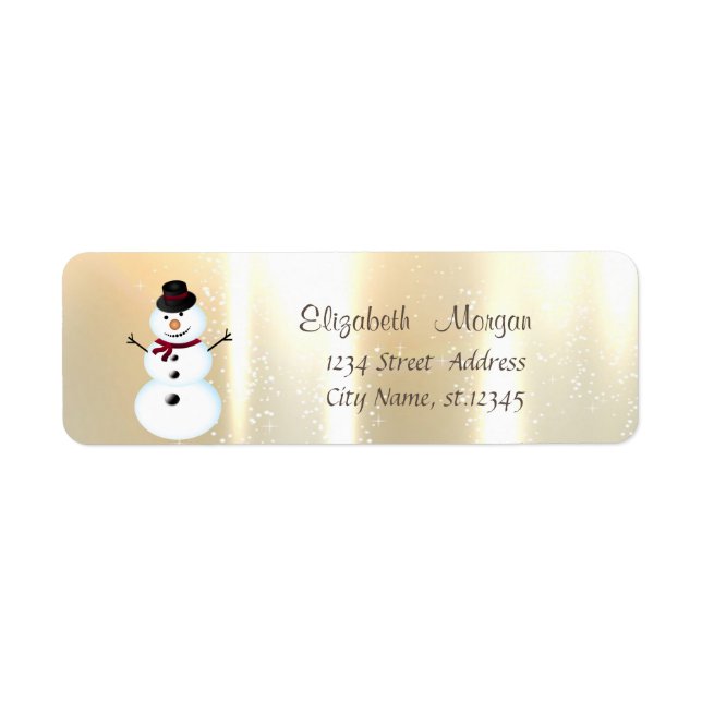 Étiquette Élégant et élégant Snowman (Devant)