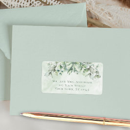Étiquette Elegant Eucalyptus Feuille adresse Mariage