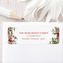 Elegant Festive Greenery Holiday Adresse de retour