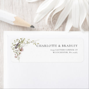Étiquette Élégant Fleur sauvage Floral Adresse de retour