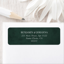 Étiquette Elegant Forest Green Mariage Adresse de retour