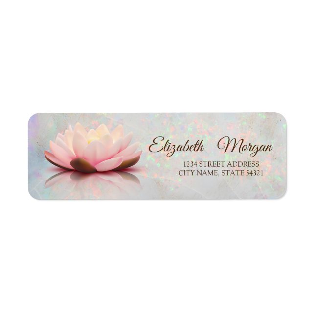 Étiquette Élégant glamour Lotus Opal Holographique (Devant)
