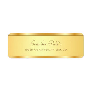 Étiquette Élégant Gold Calligraphie Script Nom Texte Moderne