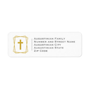 Étiquette Elegant Gold Cross - Adresse de retour