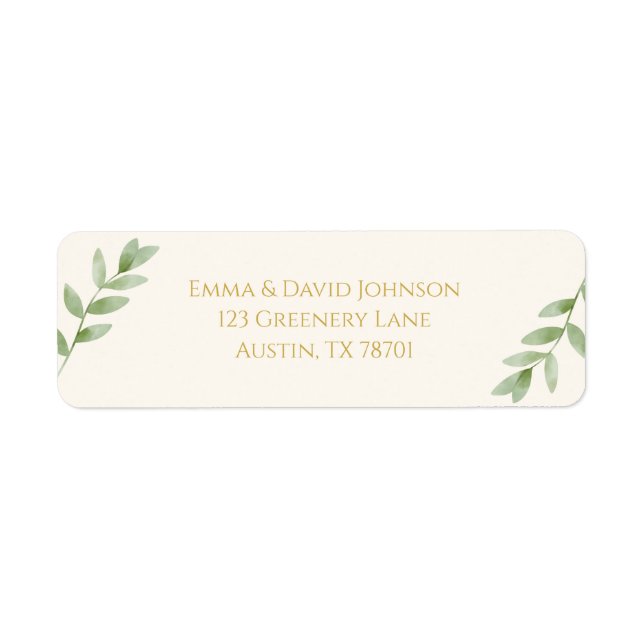 Étiquette Elegant Gold Greenery Christmas Return Address (Devant)