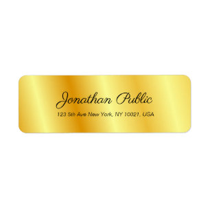 Étiquette Elégant Gold Look Modèle moderne Calligraphié